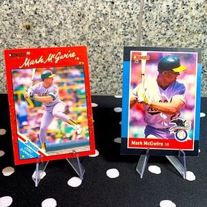 Mark McGwire 2 American League All Star Cards Oakland Athletics